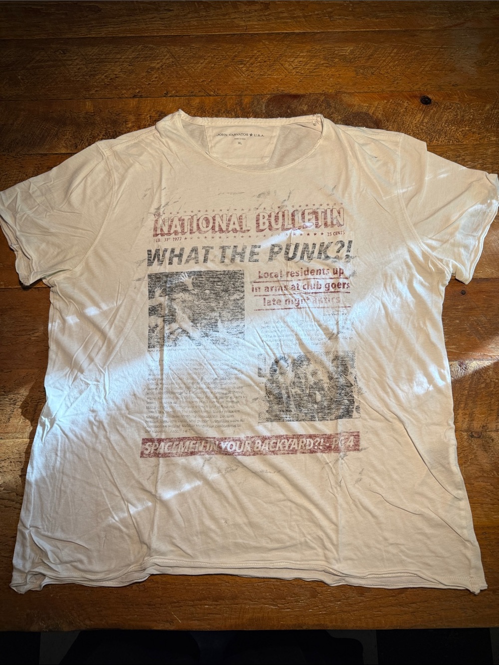 John Varvatos - White Graphic Crew Neck T-Shirt - What The Punk?